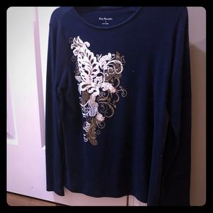 Kim Rogers long sleeve navy, S